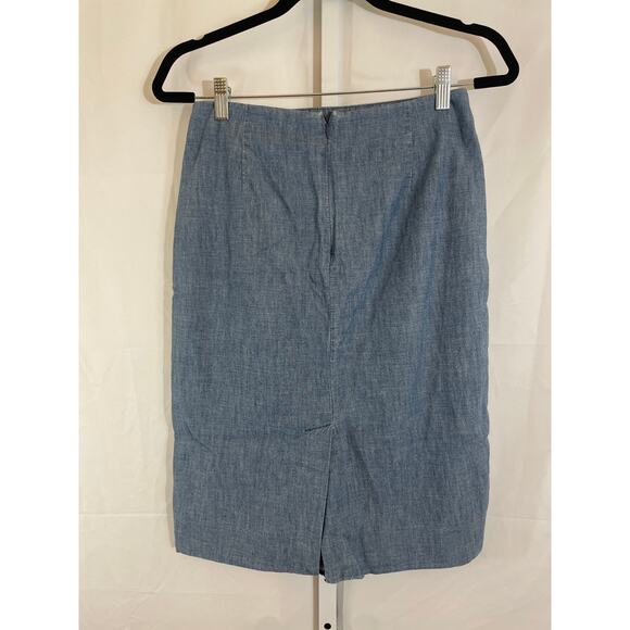 J. Crew Chambray Skirt - Womens Size 2 - Blue - Picture 6 of 6